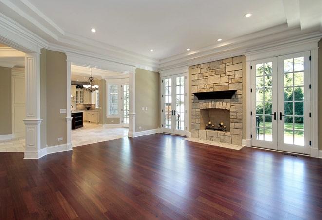 parquet wood floors in a herringbone pattern